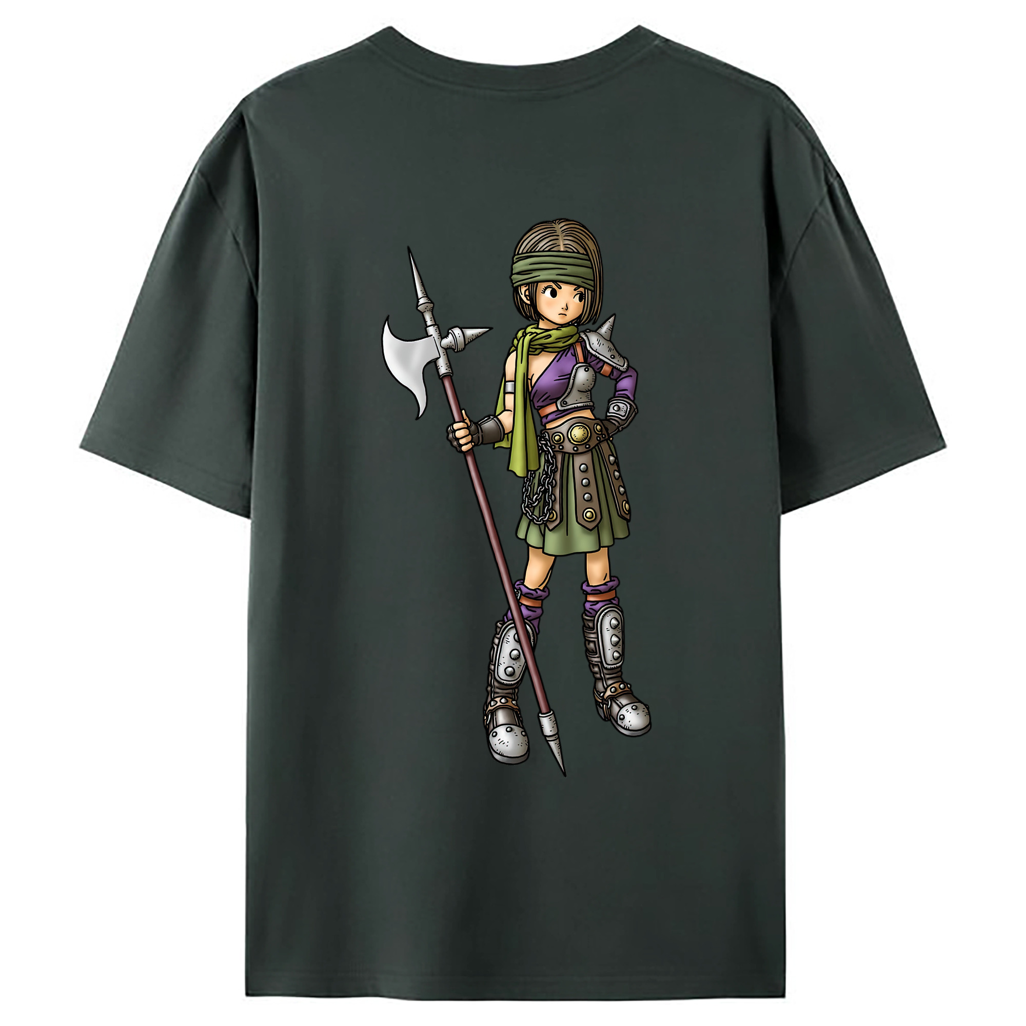 （画像用） ドラゴンクエスト Doragon Kuesuto Dragon Quest 綿100％ メンズ半袖Tシャツ（バックプリント） 通気性